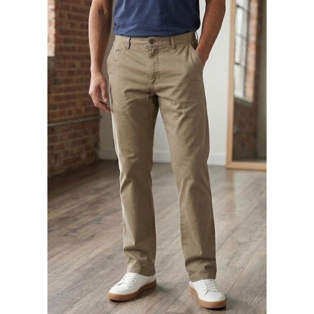 Banana Republic Dawson Chino Mens 33x34 Khaki Tan Cotton Straight Leg Pants